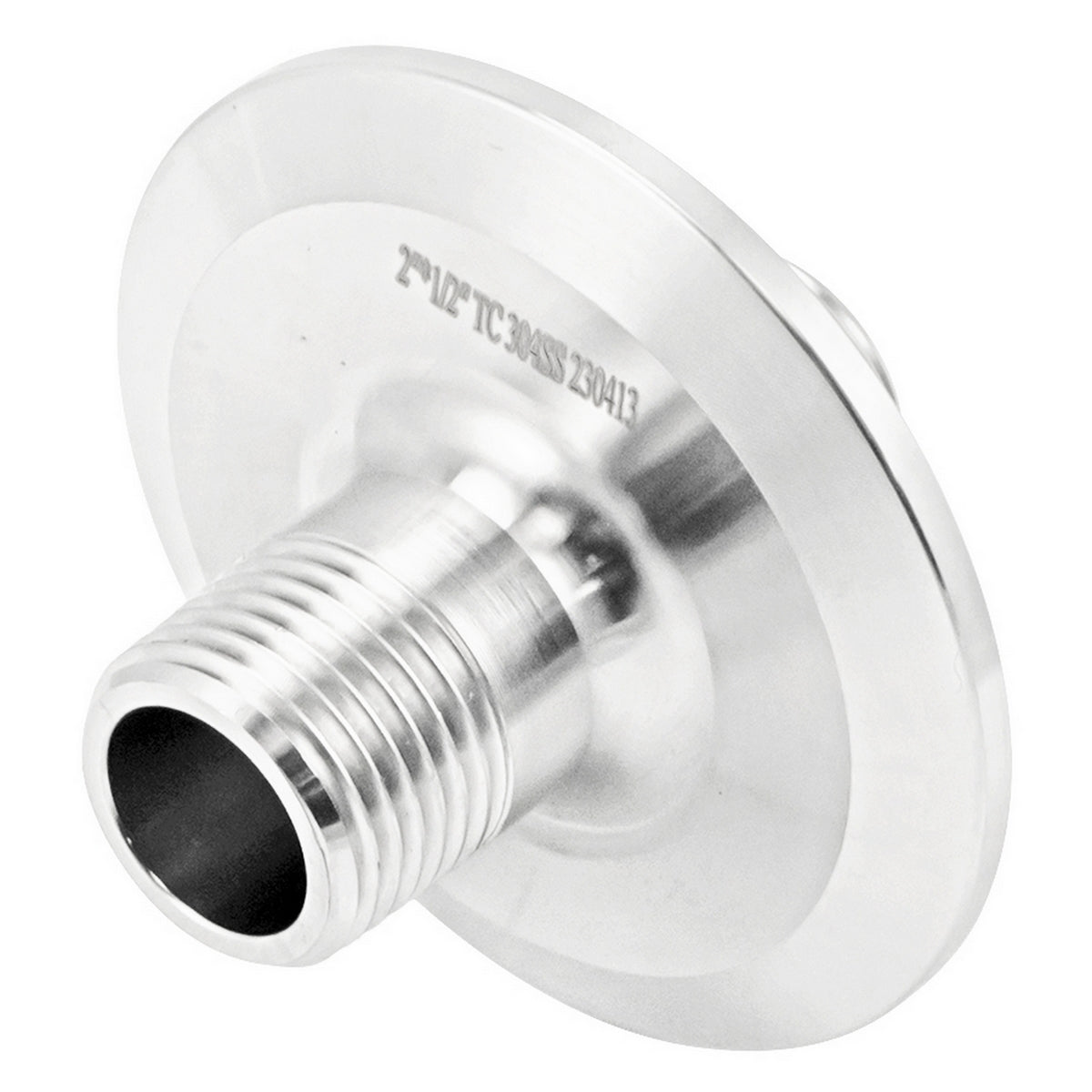 Stainless Steel Tri-Clover Fitting - 2" TC X 1/2" Male NPT (1/2" MNPT Interior)