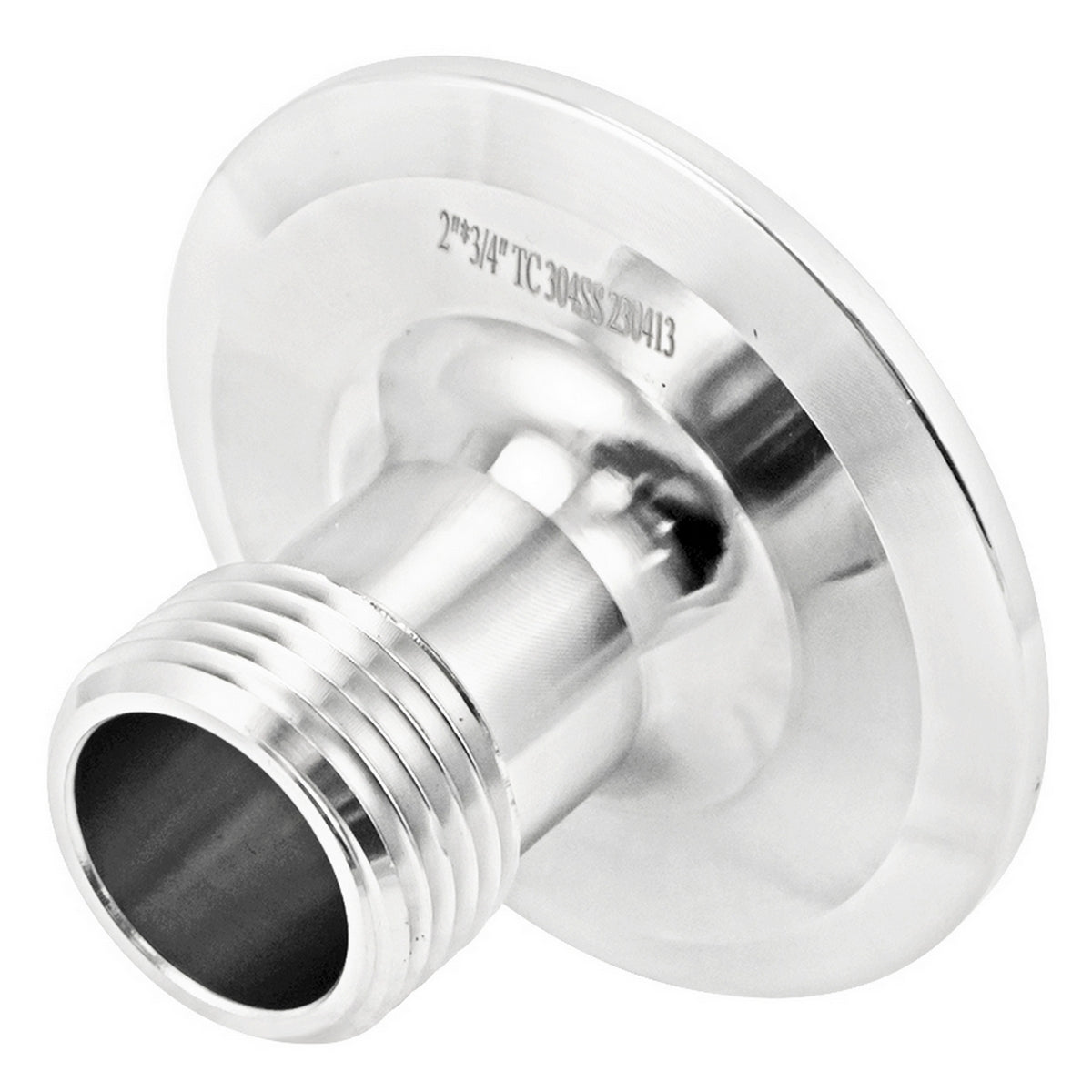 Stainless Steel Tri-Clover Fitting - 2" TC X 3/4" Male Garden Hose