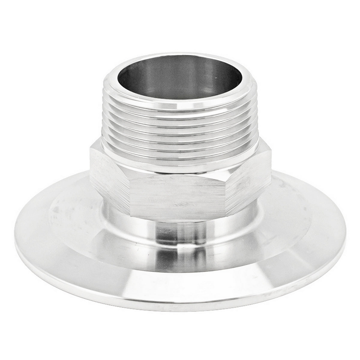 Stainless Steel Tri-Clover Fitting - 3" TC X 1 1/4" Male NPT