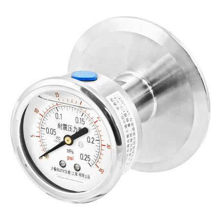 Stainless Steel Tri-Clover Pressure Gauge - 3" TC (0 - 35 PSI | Rear Mount)