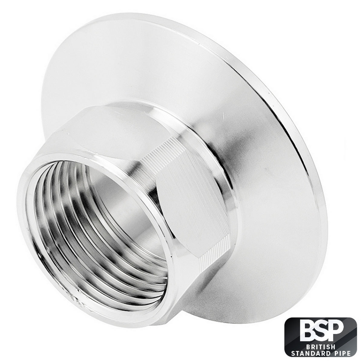Stainless Steel Tri-Clover Fitting - 2" TC X 1" Female BSP