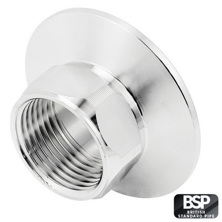 Stainless Steel Tri-Clover Fitting - 2" TC X 1" Female BSP
