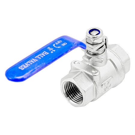 Stainless Steel 2-Piece Ball Valve - 1/2" Female BSP
