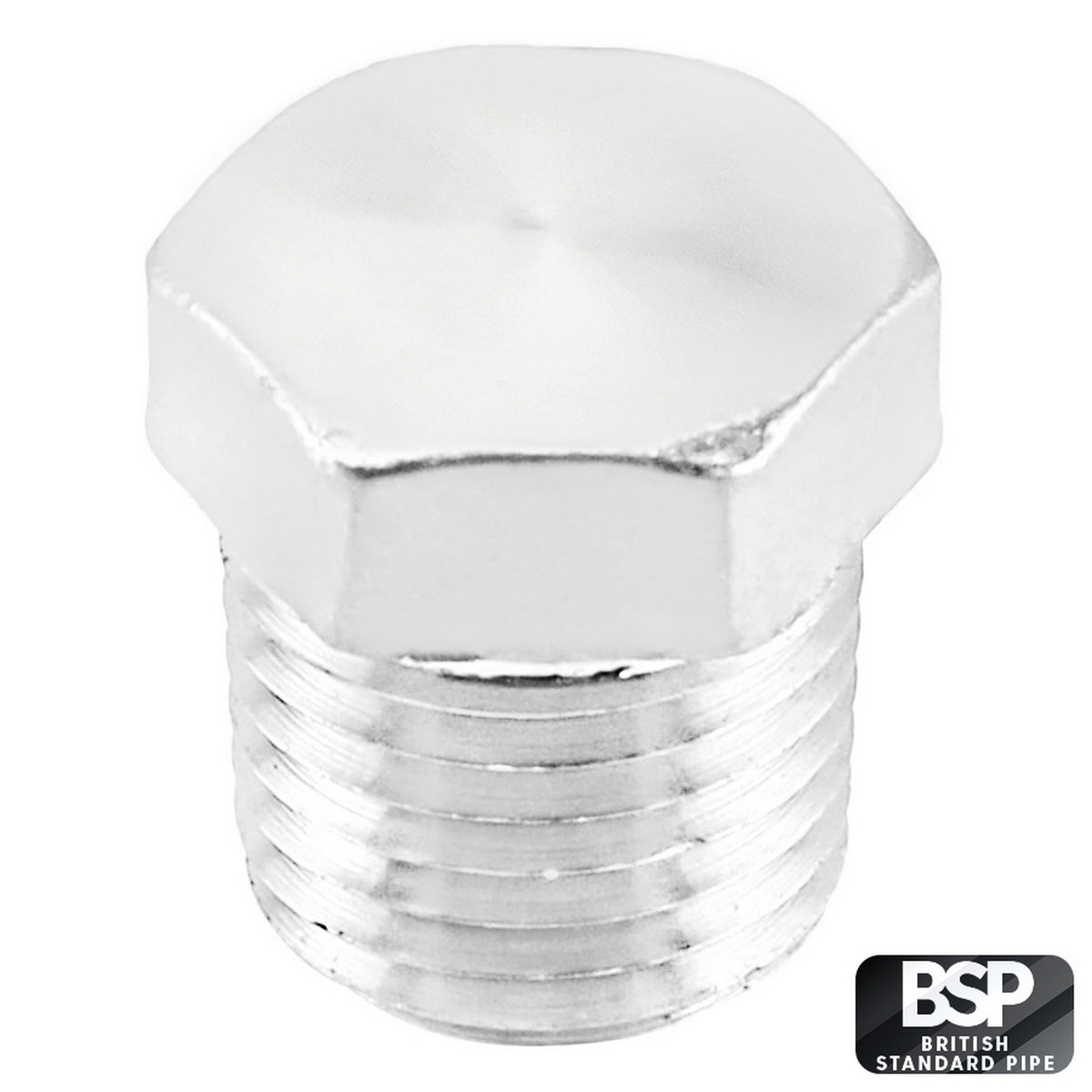 Stainless Steel Hex Plug - 1/4" Male BSP
