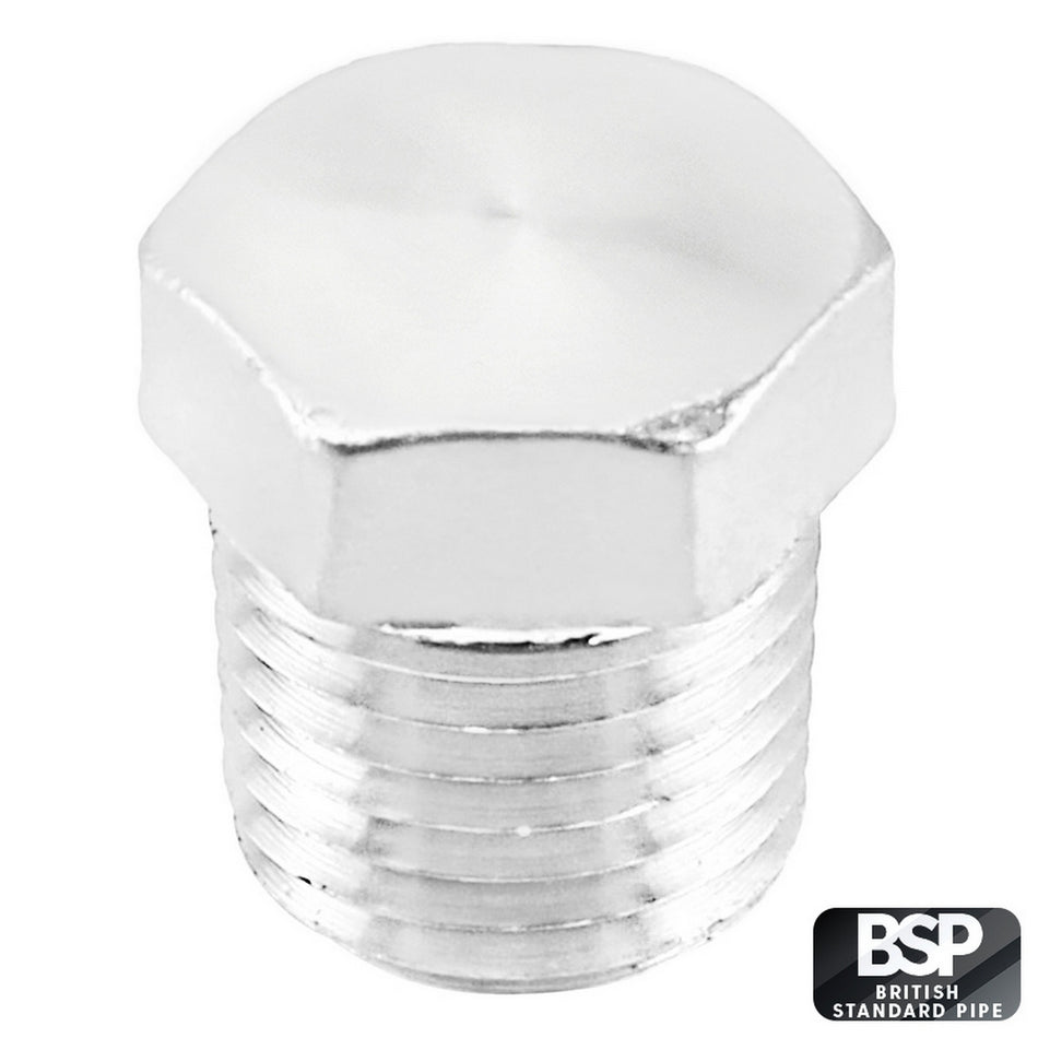 Stainless Steel Hex Plug - 1/4" Male BSP