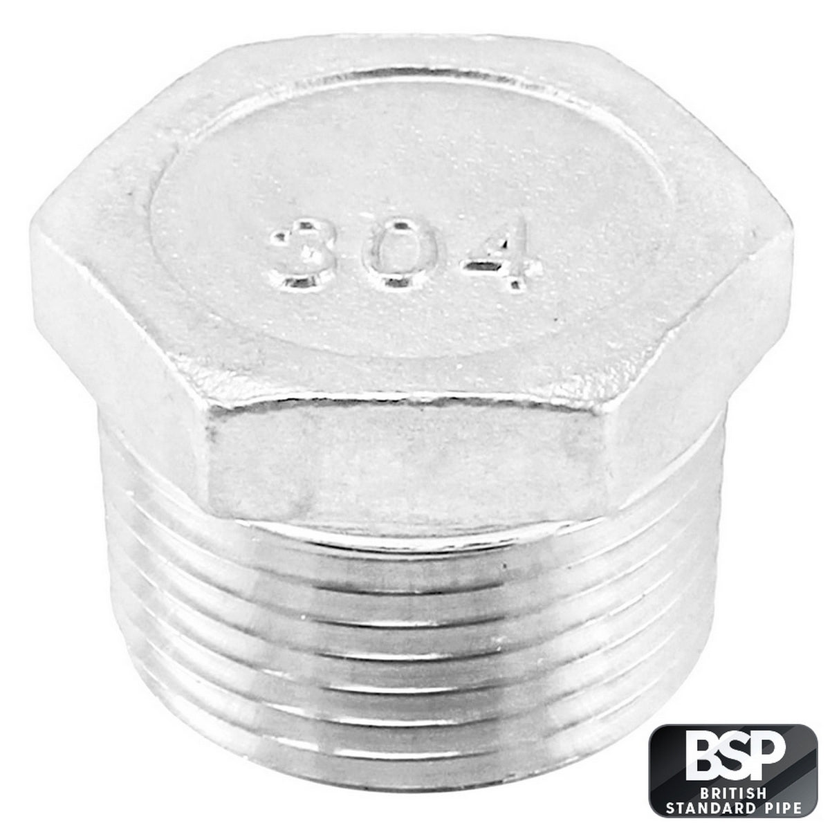 Stainless Steel Hex Plug - 1/2" Male BSP