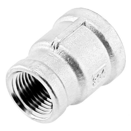 Stainless Steel Reducing Coupler - 1/2" Female BSP X 3/8" Female BSP