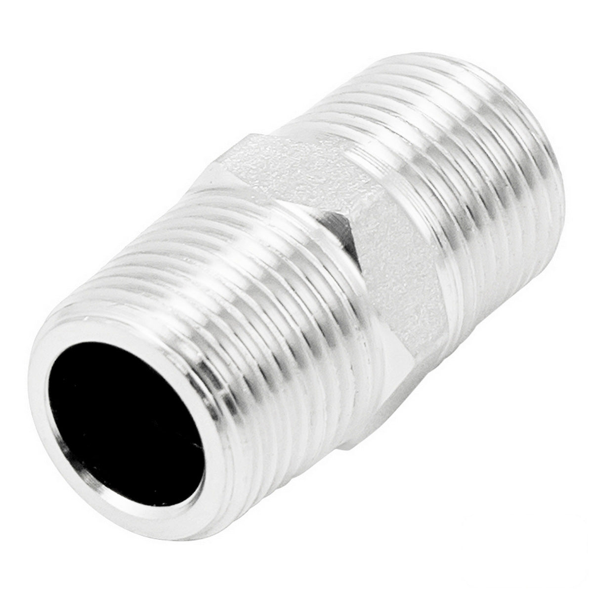 Stainless Steel Hex Nipple - 3/8" Male BSP (1 1/4")