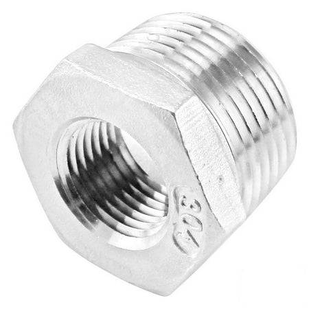 Stainless Steel Reducer Bushing - 1/2" Male BSP X 1/4" Female BSP