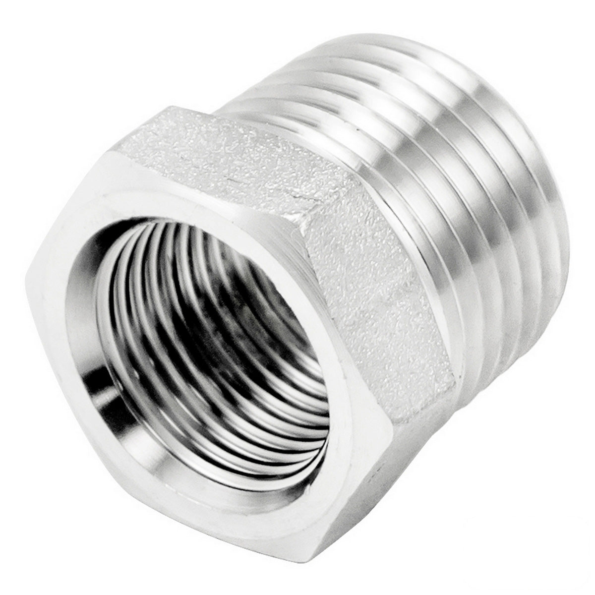 Stainless Steel Reducer Bushing - 1/2" Male BSP X 3/8" Female BSP