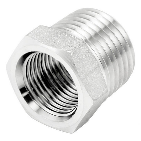 Stainless Steel Reducer Bushing - 1/2" Male BSP X 3/8" Female BSP