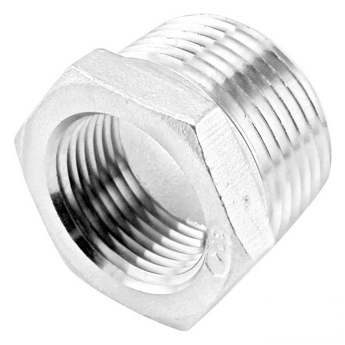 Stainless Steel Reducer Bushing - 3/4" Male BSP X 1/2" Female BSP