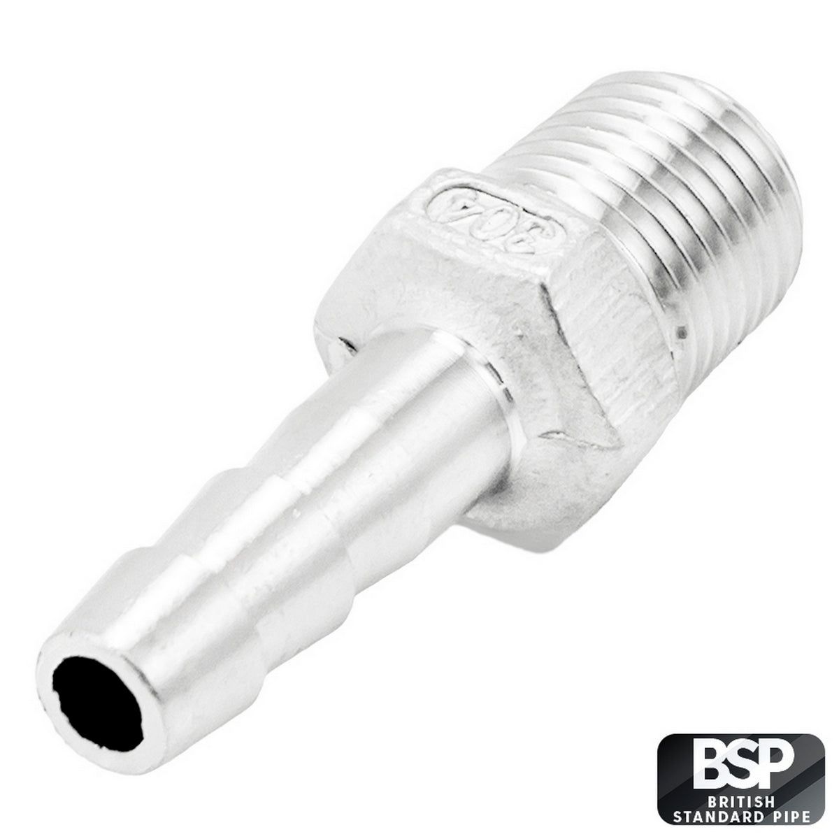 Stainless Steel Fitting - 1/4" Male BSP X 5/16" OD Barb