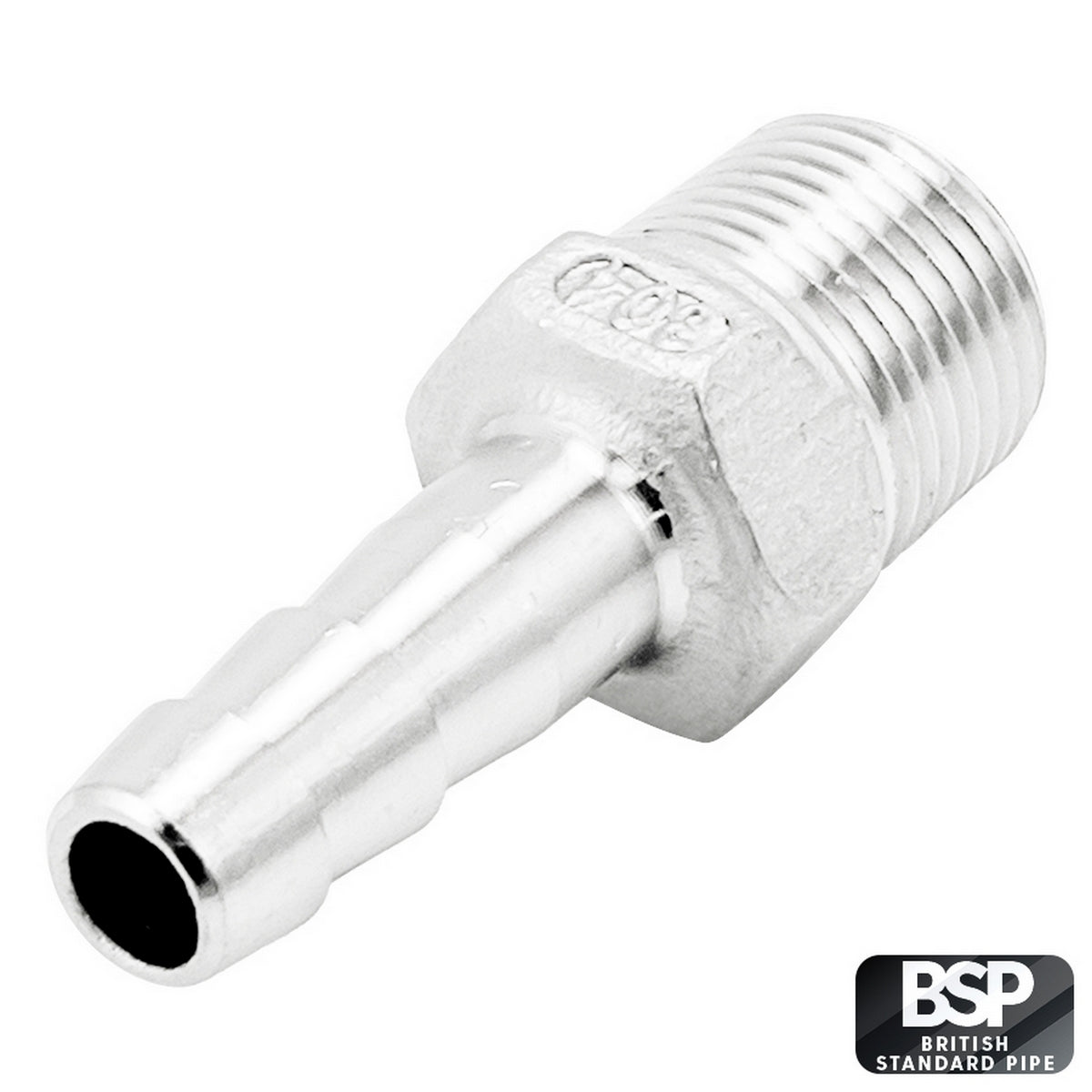 Stainless Steel Fitting - 3/8" Male BSP X 3/8" OD Barb