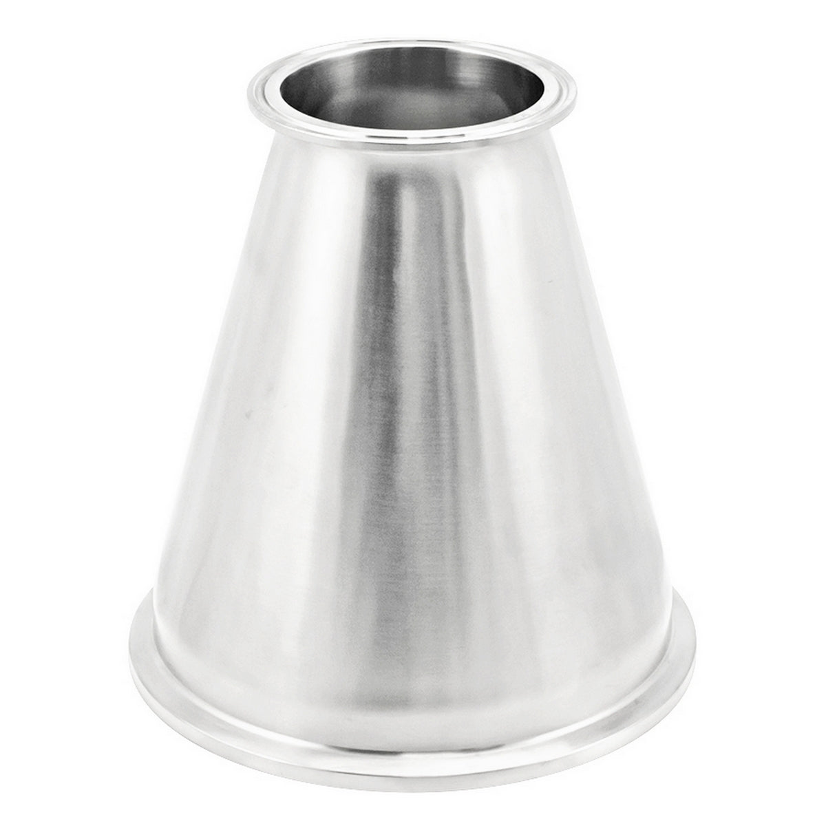 Stainless Steel Tri-Clover Concentric Reducer - 6" TC X 3" TC (Long)