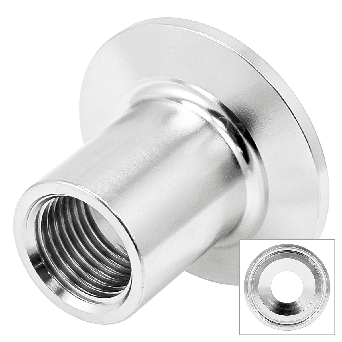 Stainless Steel Tri-Clover Cone - 1.5" TC X 1/2" Female NPT