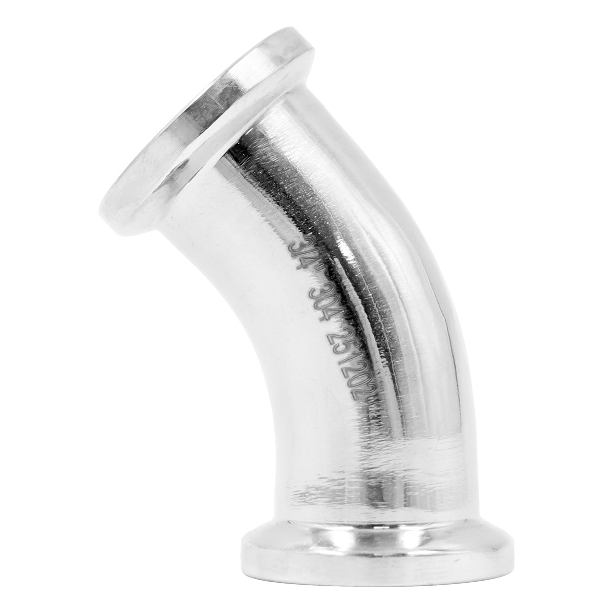 Stainless Steel Tri-Clover 45° Elbow - 3/4" TC
