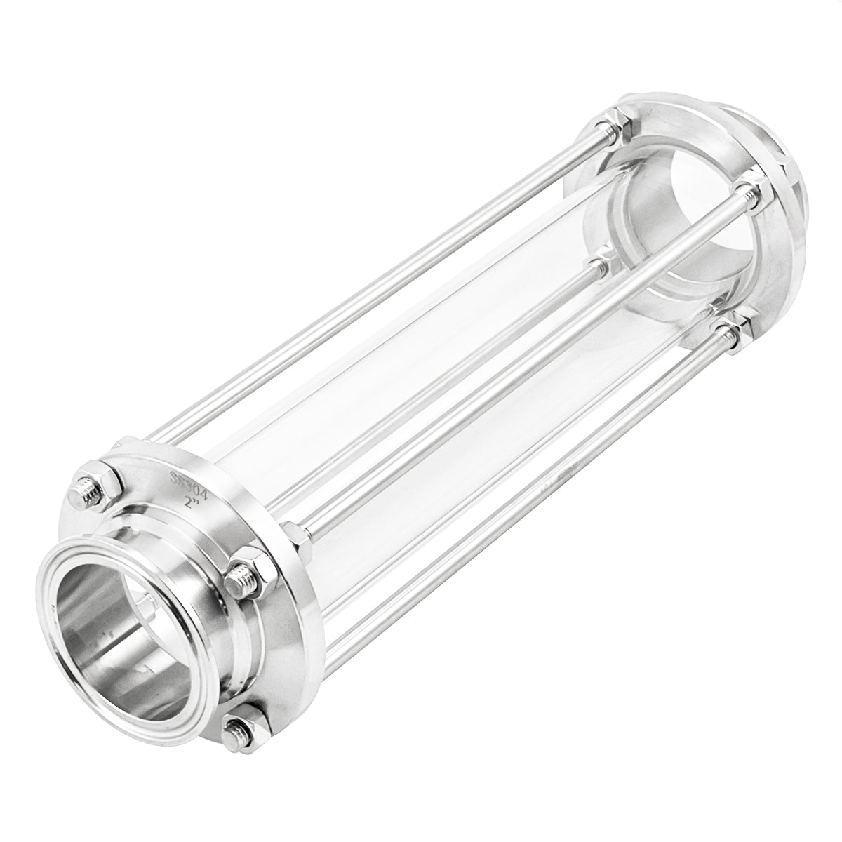 Stainless Steel Tall Tri-Clover Sight Glass - 2" TC (12")