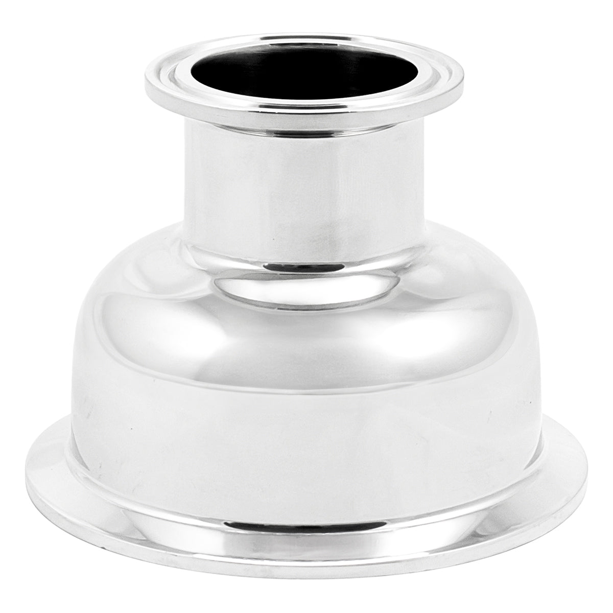 Stainless Steel Tri-Clover Concentric Bowl Reducer - 3" TC X 1.5" TC