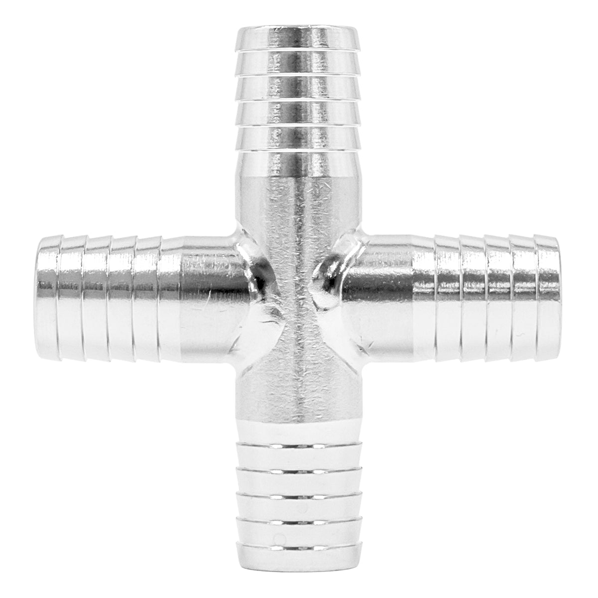 Stainless Steel Barbed Hose Splicer Cross - 1/2"