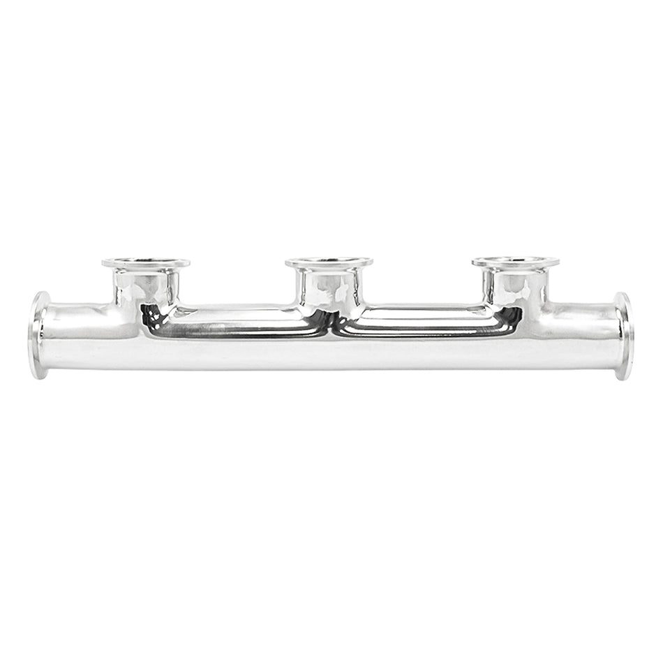 Stainless Steel Tri-Clover Manifold - 1.5" TC (3 Ports)